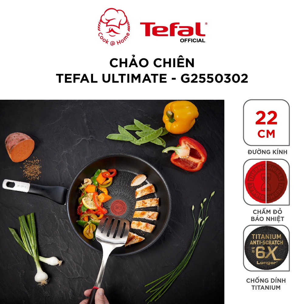 Chảo chiên Tefal Unlimited size 20, 22, 26, 28cm - G2550243/G2550302/G2550502/G2550602