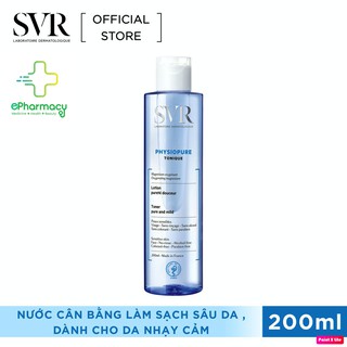 Nước cân bằng và làm sạch da dành cho da nhạy cảm SVR Physiopure Tonique 200ml