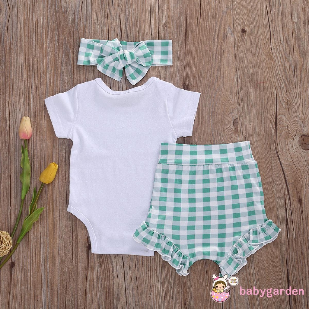 Bộ Áo Liền Quần &amp; Quần Ngắn &amp; Băng Đô Dành Cho Bé Gái