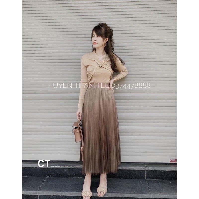 Chân Váy Ren Loang Xếp Li Dáng Dài🍀Chân Váy Midi Loang Màu Quảng Châu | BigBuy360 - bigbuy360.vn