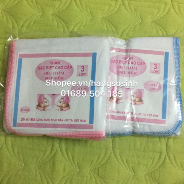 20c khăn xô 3 lớp cotton (có chứng nhận chất lượng)
