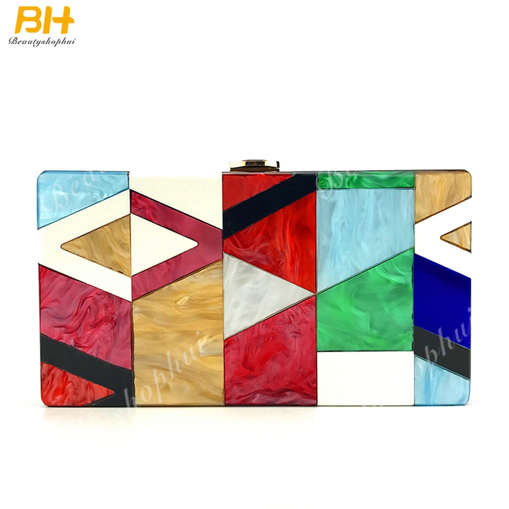 Túi Xách Tay Bằng Nhựa Acrylic Màu Sắc Thanh Lịch Dành Cho Nữ