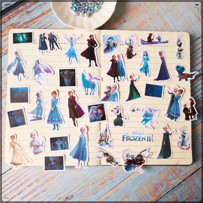 Set 40 Miếng Dán Hoạt Hình Frozen Ii Q-2 Trang Trí Sổ Tay