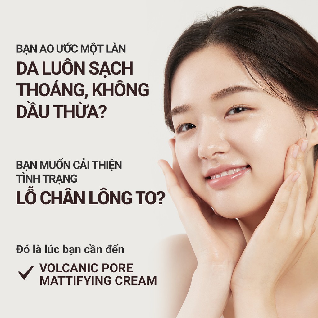 [Mã COSIF05 giảm 10% đơn 400K] Kem dưỡng làm mờ lỗ chân lông đá tro núi lửa innisfree Volcanic Pore Mattifying Cream50ml