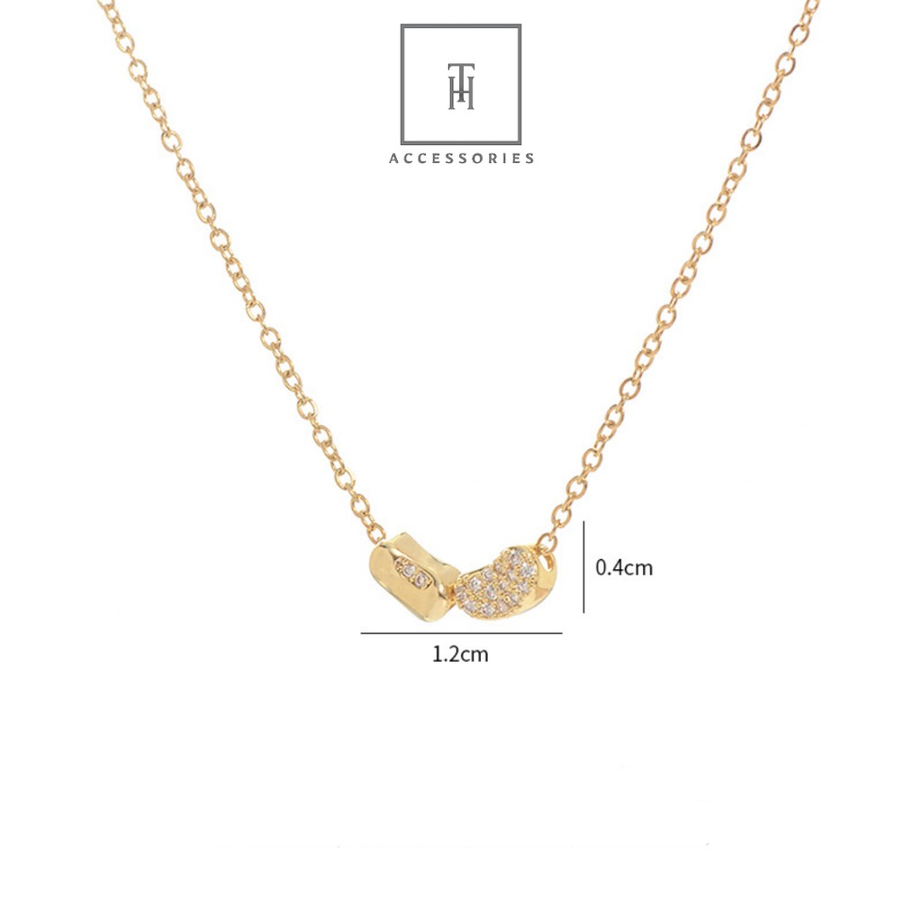 Dây chuyền HK Bạc S925 Bean Zircon YHD1