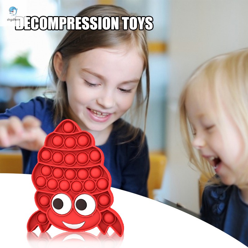 Cartoon Crabs Shaped Decompression Toy Silicone Relieve Stress Improve Concentration Educational Toy for Children Adult
