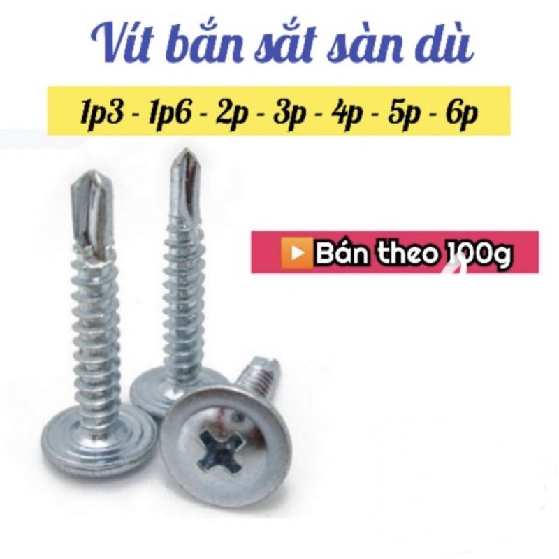 [Bán theo 100g] Vít bắn sắt đầu dù, đầu chìm, vít sàn dù giá tốt