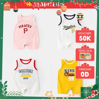 Bộ body ba lỗ thể thao mùa hè cho bé trai và bé gái chất liệu 100% cotton chính hãng Buukids