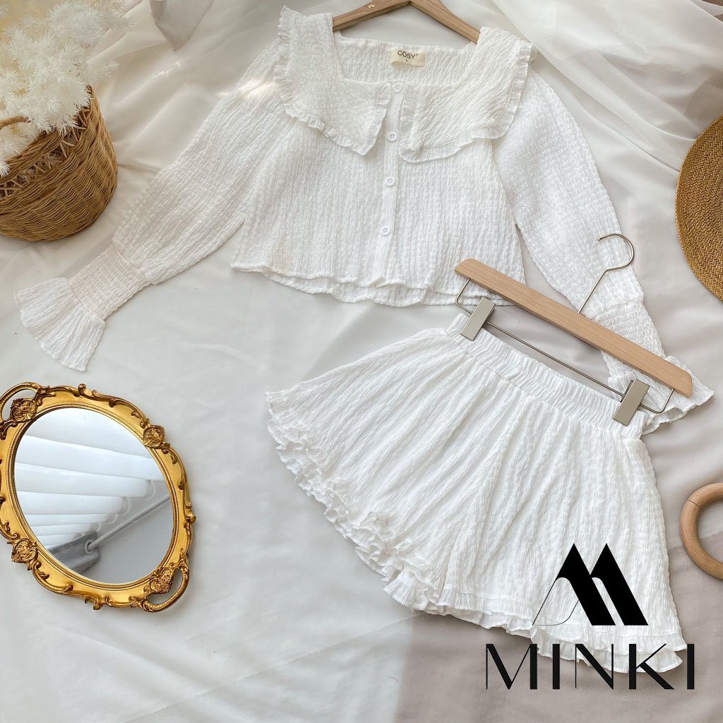 SET BỘ ÁO VÀ QUẦN SOOC VẢI NHÚN MỀM - CHẤT LIỆU NHẬP KHẨU - MÀU TÍM/TRẮNG/XANH | BigBuy360 - bigbuy360.vn