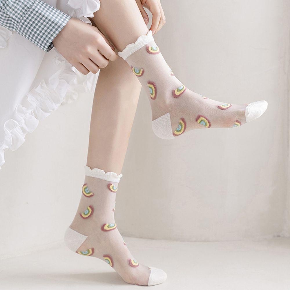 Vớ Lưới Màu Cầu Vồng Kiểu Công Chúa Thời Trang Mùa Hè Cho Bé Gái