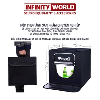 Hộp đèn chụp ảnh sản phẩm chuyên nghiệp TIANRUI 70x70cm