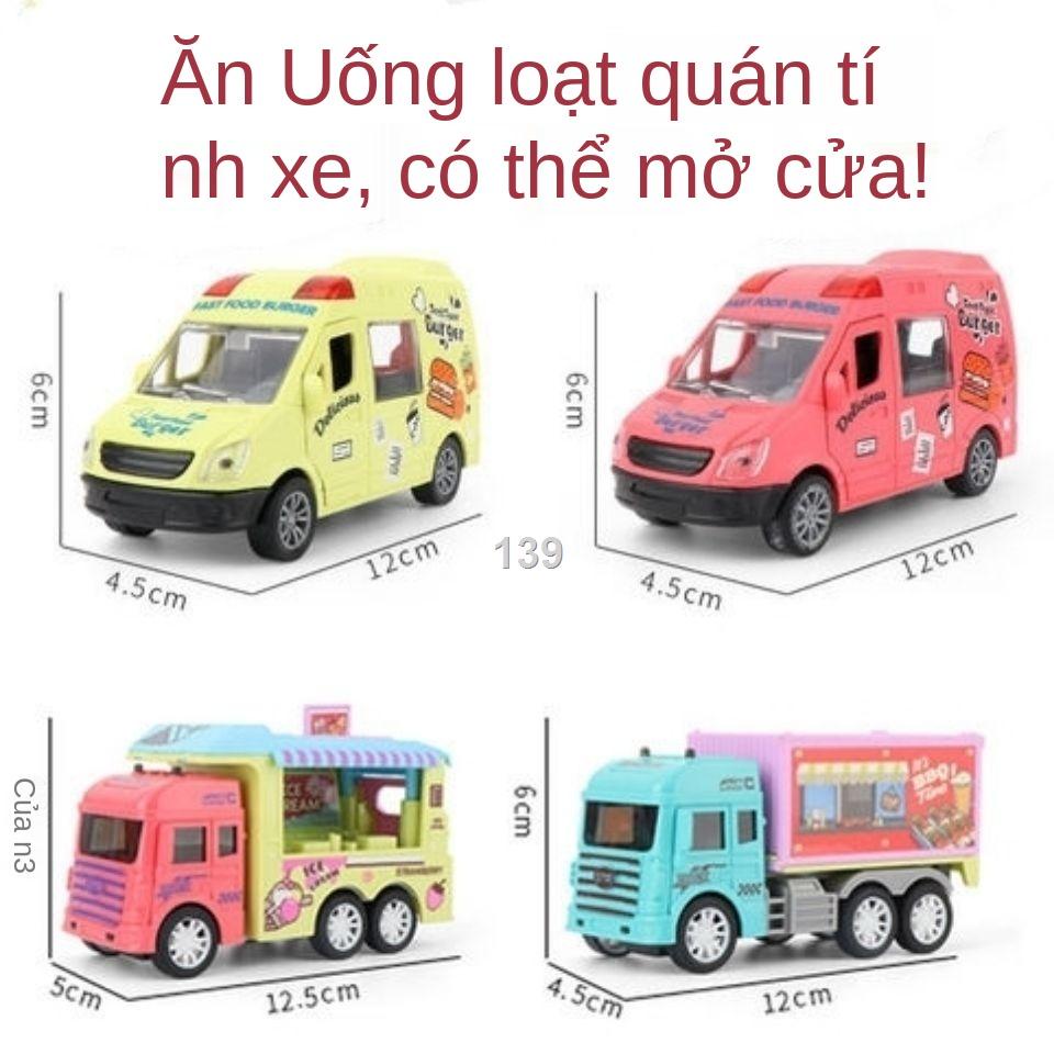 KĐồ chơi trẻ em quán tính xe bán bánh hamburger van mô hình ô tô cậu bé nhà buôn