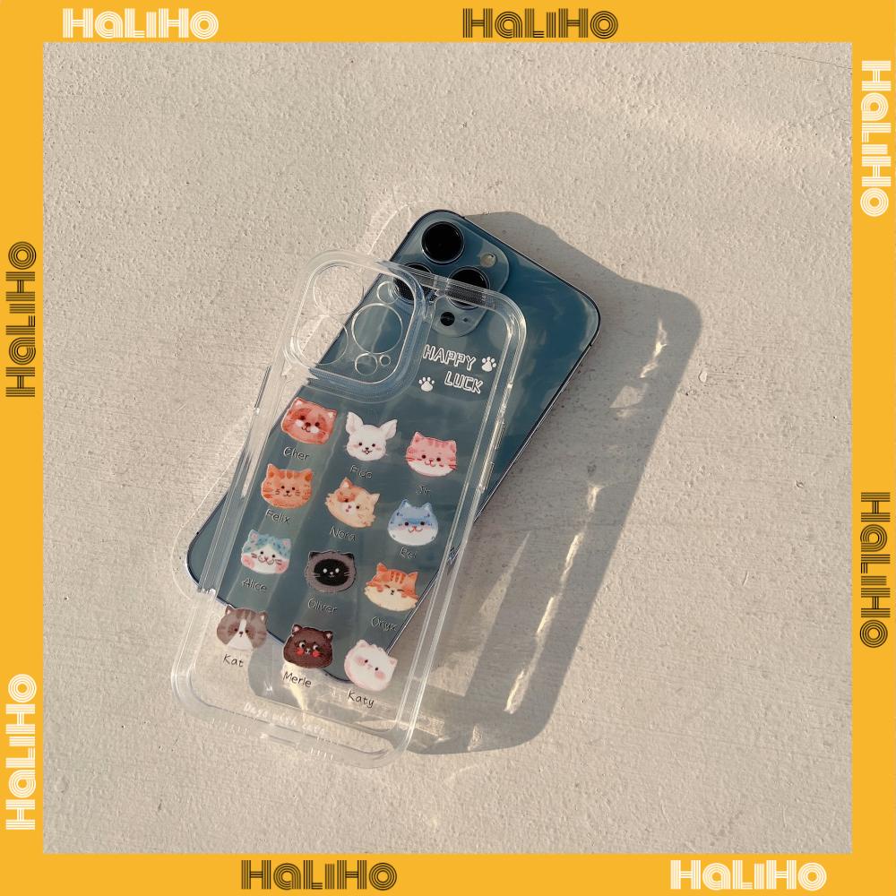 iPhone Case Silicone Soft Case Clear Case Thickened Shockproof Protection Camera Metal Button Cat Cute Compatible For iPhone 11 Pro Max 13 Pro Max 12 Pro Max 7Plus xr XS Max