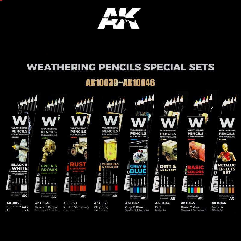 Bộ màu chì Weathering  AK10039-10046