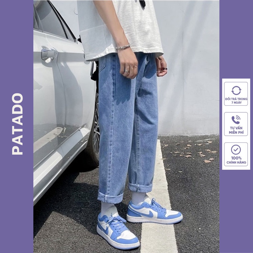 Quần baggy nam ống suông rộng quần bò nam chất jean cao cấp PATADO TR01