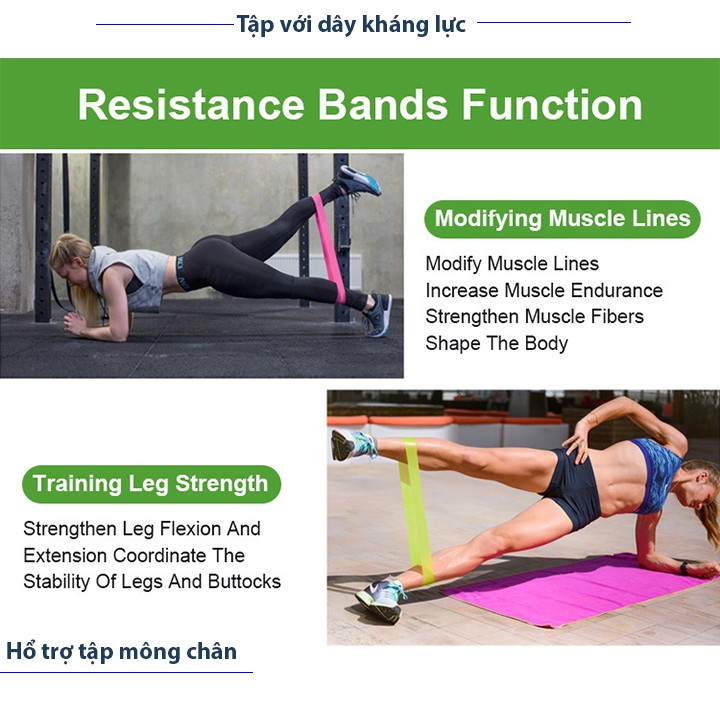 Dây thun kháng lực hổ trợ tập mông chân squat  KL75