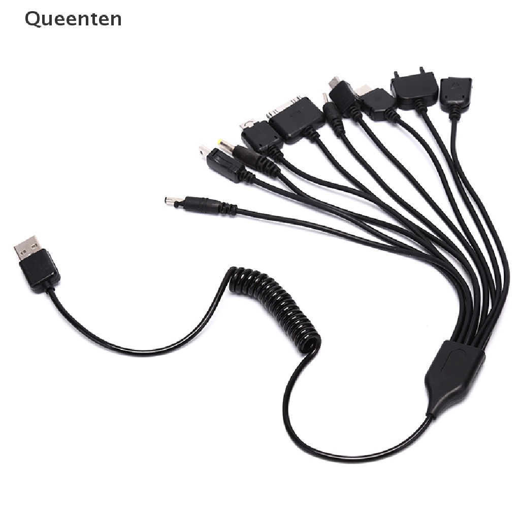 Queenten Universal 10 in 1 Multi-Function Cell Phone Game USB Charging Cable Charger QT