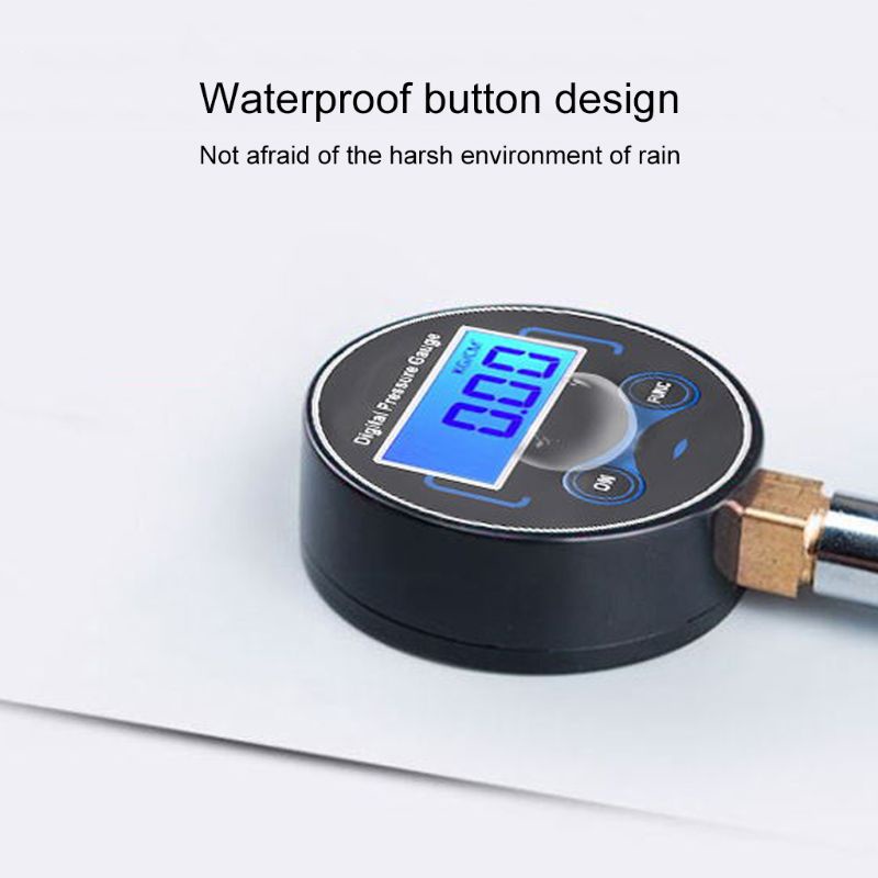Đồng hồ đo áp suất lốp xe kỹ thuật số 0-200psi có màn hình LCD