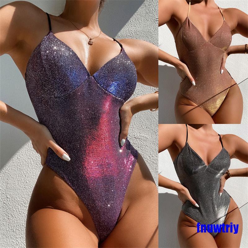 [COD]Swimwear Women Swimsuit Sexy V Neck High Cut Swimming Suit Bodysuit Beach Bathing