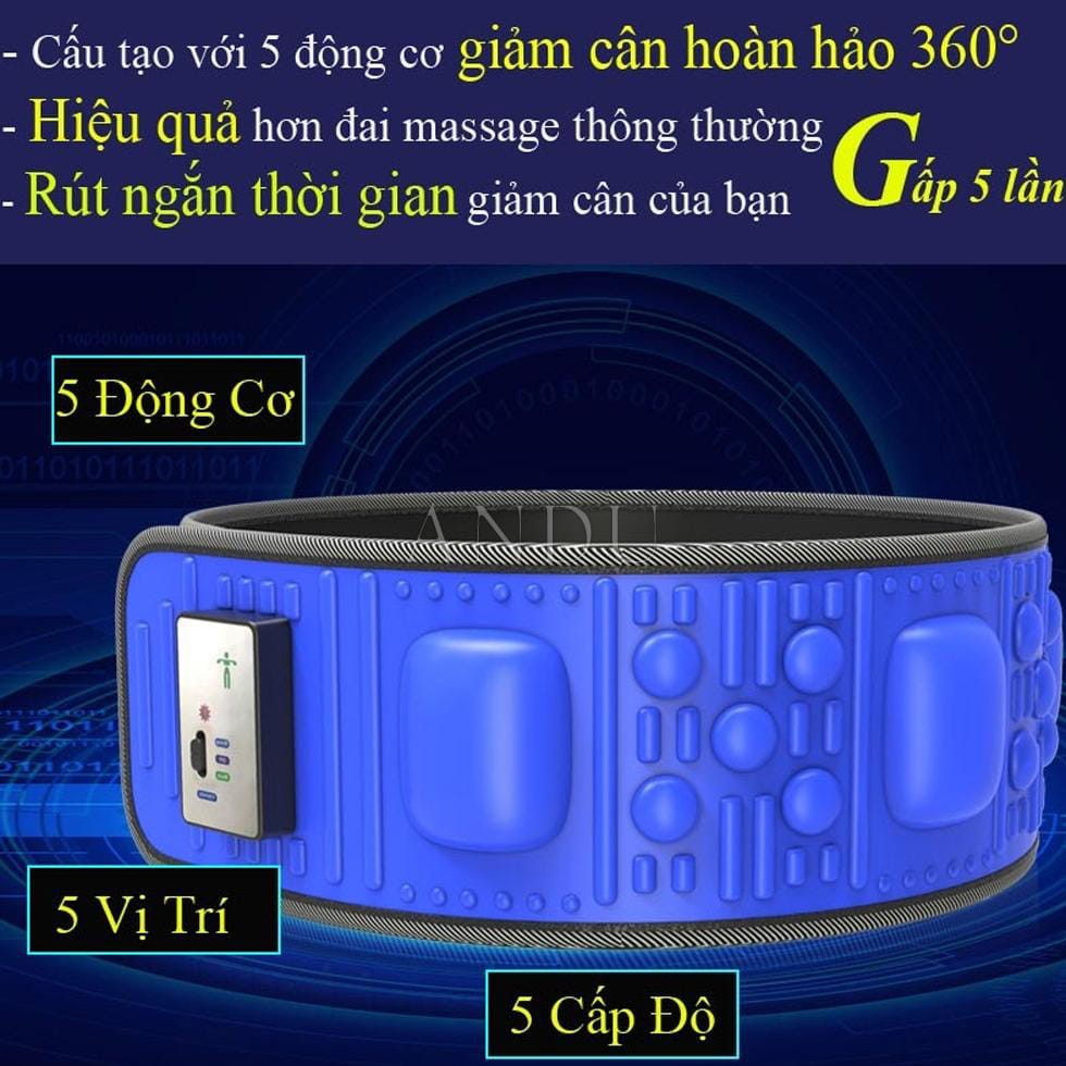 Đai Massage X5 Rung Nóng Giảm Mỡ Bụng Và Toàn Thân Hiệu Quả