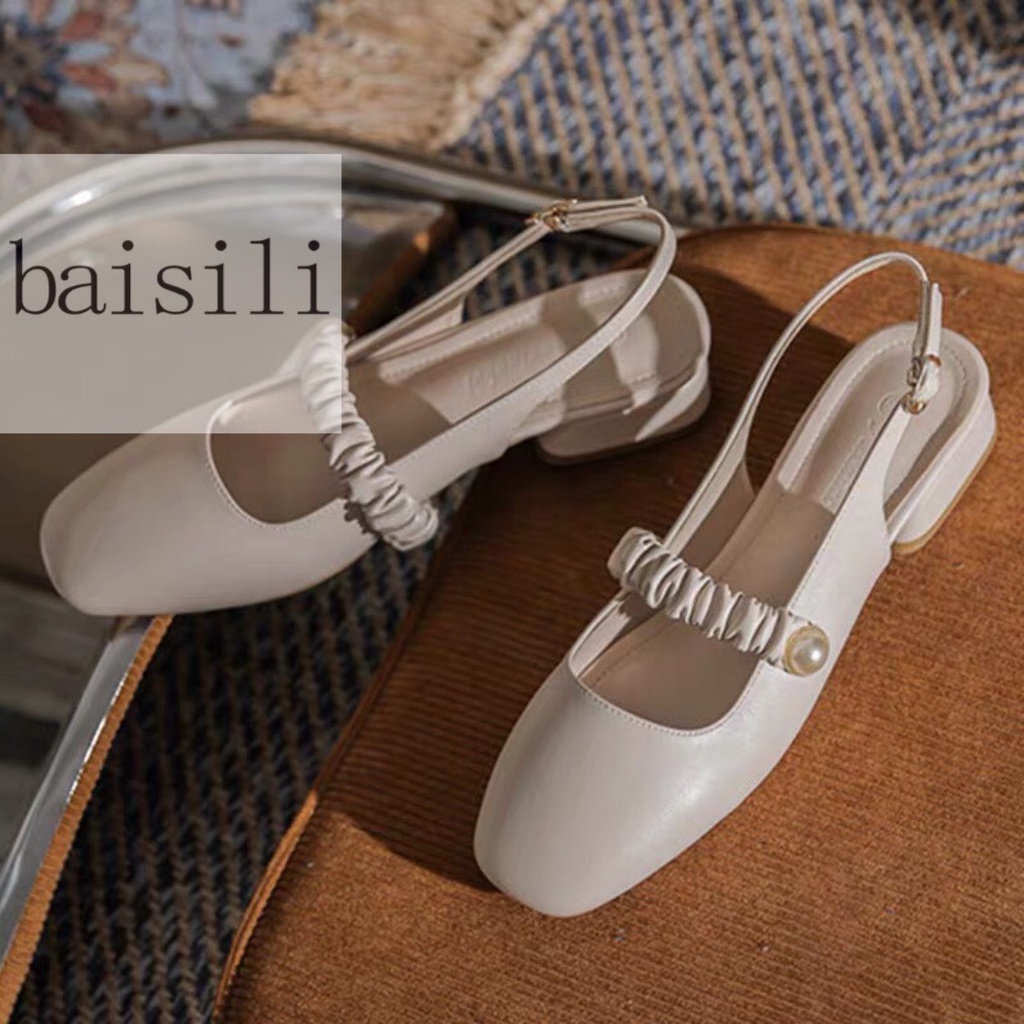 SỤC NỮ BAISILI - GIÀY THỜI TRANG BÍT MŨI HỞ HẬU - SANDAL NỮ MŨI TRÒN 3 PHÂN BG211125