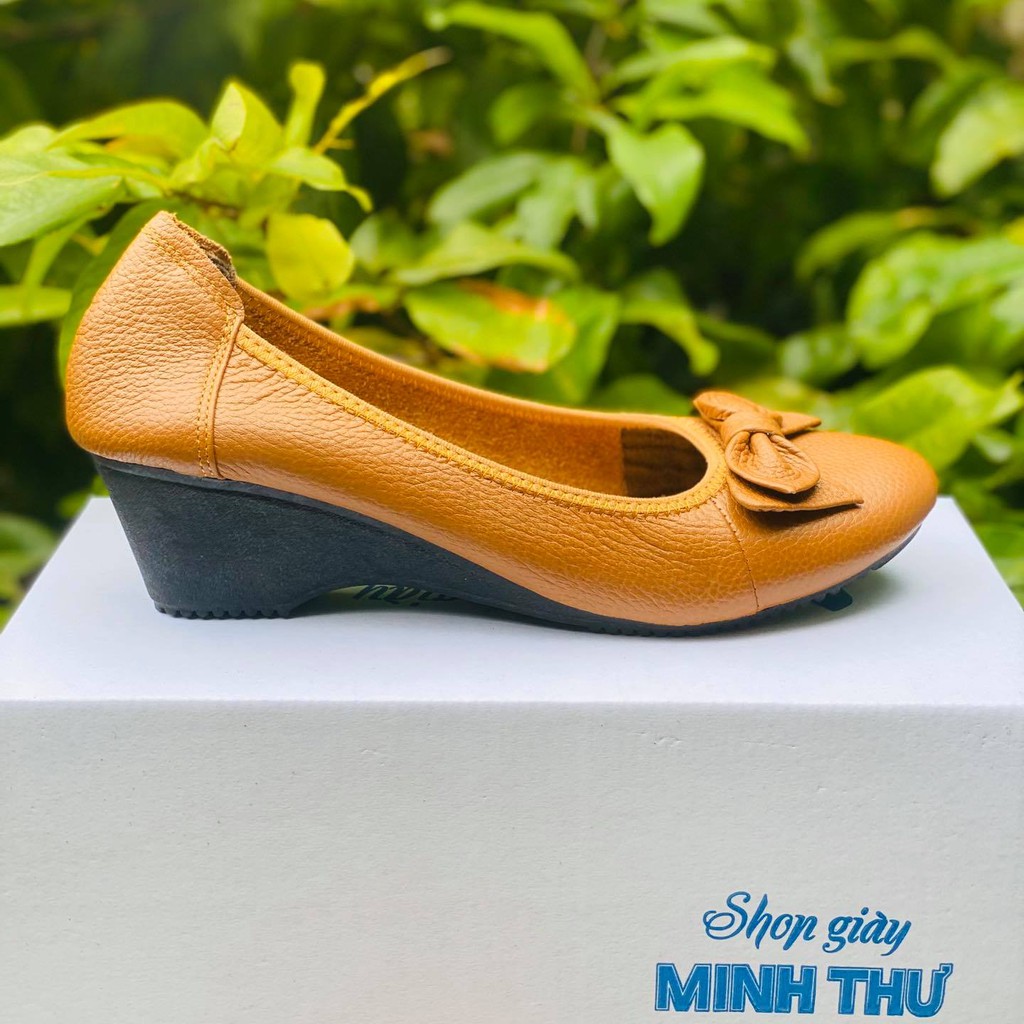 [shop giay minh thu] Buppe da thật, đế xuồng 5cm MT835