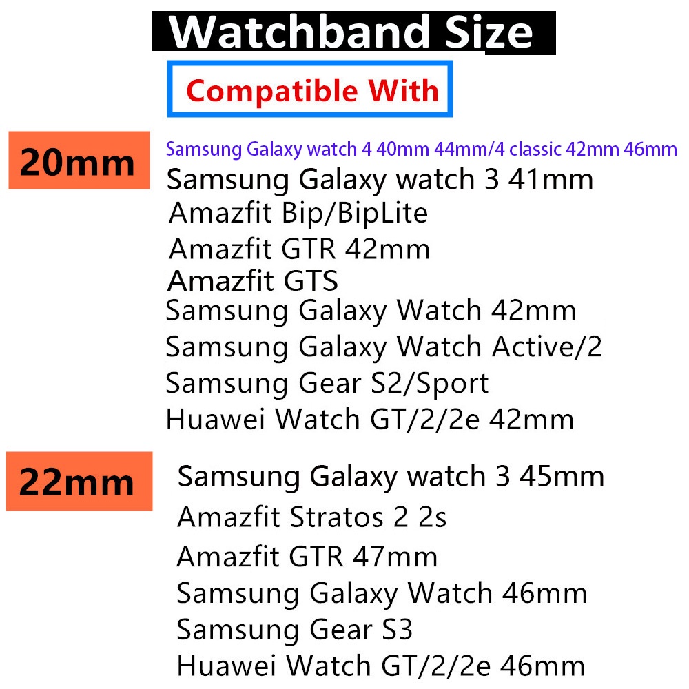 SAMSUNG Dây đeo 20mm/22mm 46mm 42 active 2/watch 3 45gear s3 galaxy watch 4 40/44mm