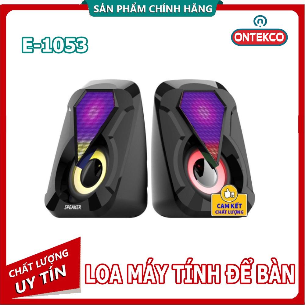 Loa máy tính E-1053, Loa vi tính mini để bàn cao cấp âm thanh siêu trầm có đèn led đổi màu cực chất âm thanh mạnh mẽ