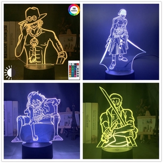 One Mô Hình Nhân Vật luffy nami zoro ace luo Có Đèn led Thay Đổi Màu Sắc 16 Màu Trang Trí Phòng Ngủ