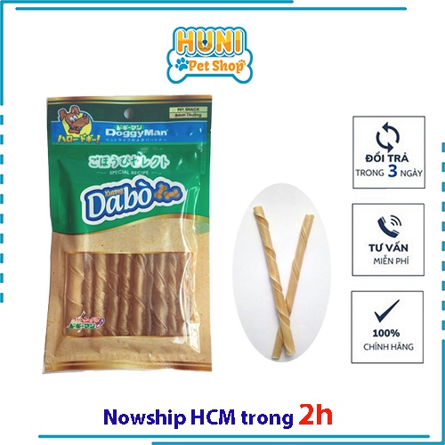 XƯƠNG QUE GẶM DA BÒ TỰ NHIÊN - Xương cho chó gói 10 cây - thương hiệu DoggyMan