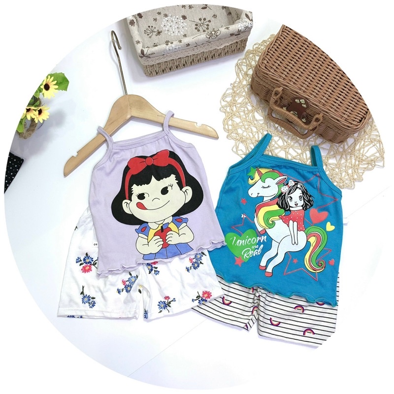 [0-5 tuổi] B5118 Combo 5 bộ bé gái 2 dây từ 8-18kg