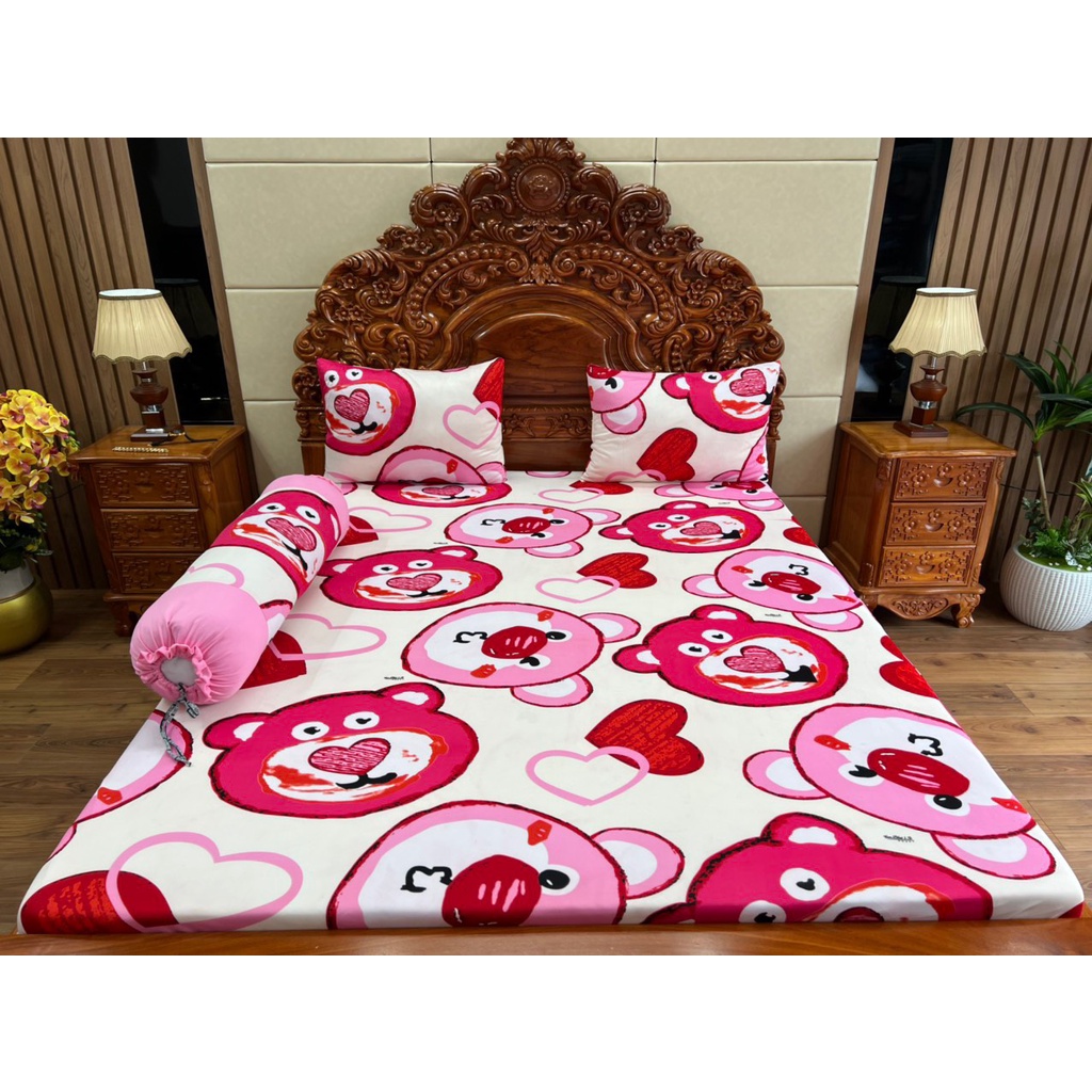 Drap Hoàng Kim 4 Món Thun Lạnh Họa Tiết Gấu Toy Story