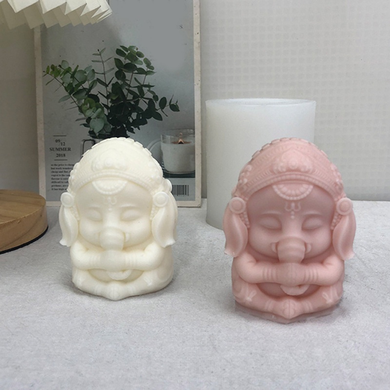 Khuôn Silicone Tạo Hình Làm Xà Phòng / Nến Hình Hindu Ganesh 3D DIY