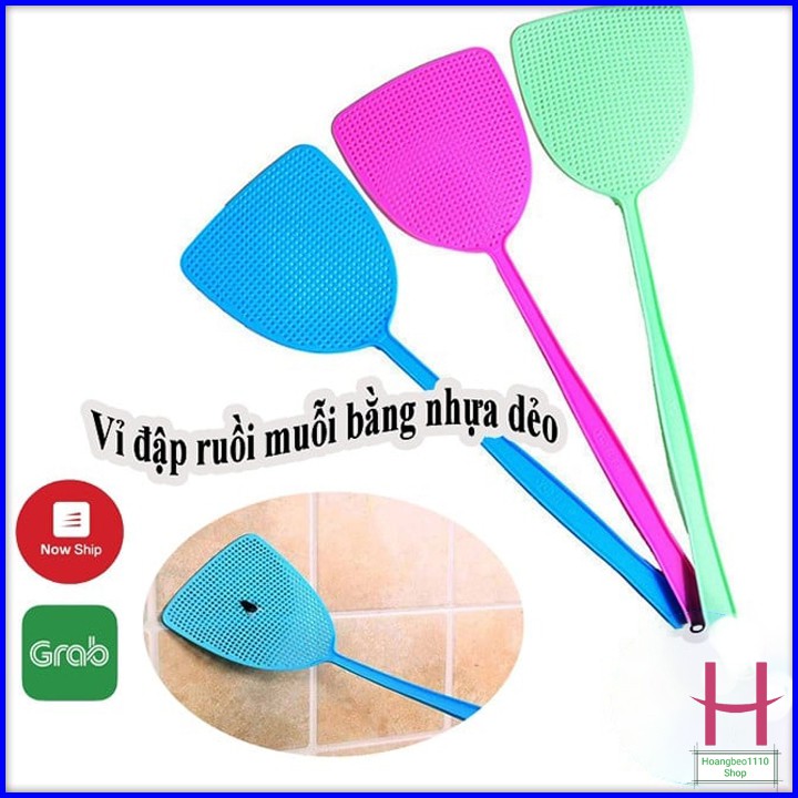 Vỉ đập ruồi nhặng tiện ích cán dài dạng dẹt tiện dụng { H }