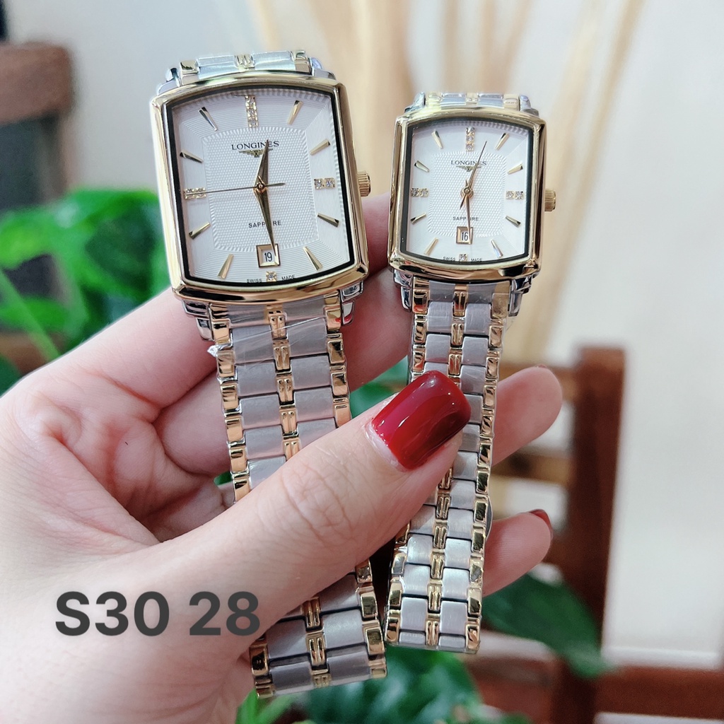 Đồng Hồ Nam Nữ Cặp Đôi 803M Longi Dây Thép - Size 28mm/30mm
