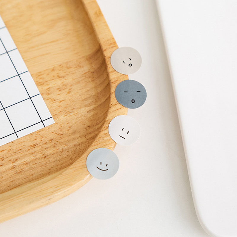 Nhãn dán HOUSEEKER hình tròn họa tiết biểu cảm khuôn mặt đáng yêu dùng để trang trí