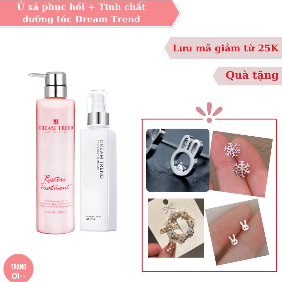 Combo tinh chất dưỡng tóc AHA Dream Trend và Mặt nạ tóc Restore Streatment Dream Trend