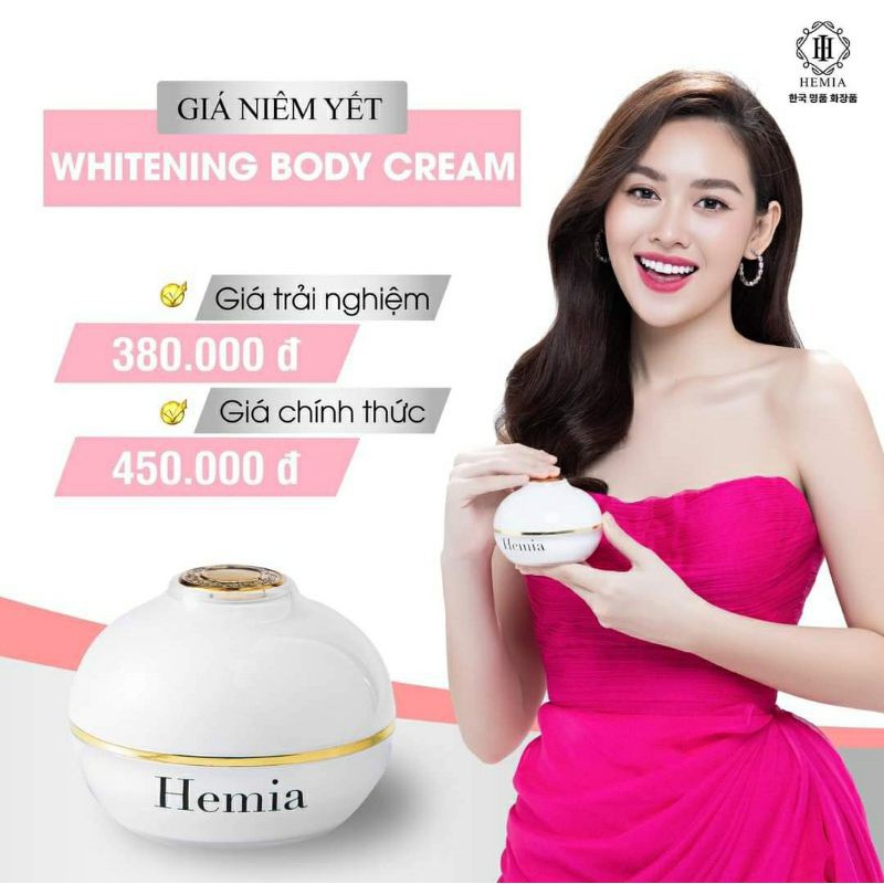 "Kem body thạch tuyết Hemia, dưỡng trắng, cấp ẩm, chống nắng, make up da "