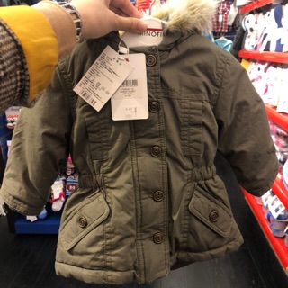 Áo parka chần lông cừu cho bé