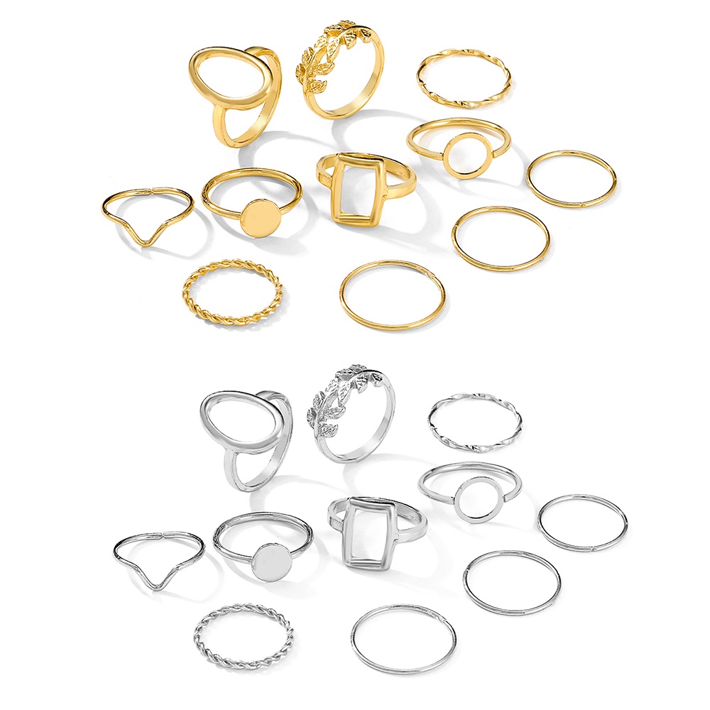 Nhẫn Kim Loại Màu Vàng / Bạc Thời Trang Cổ Điển Cho Nữ