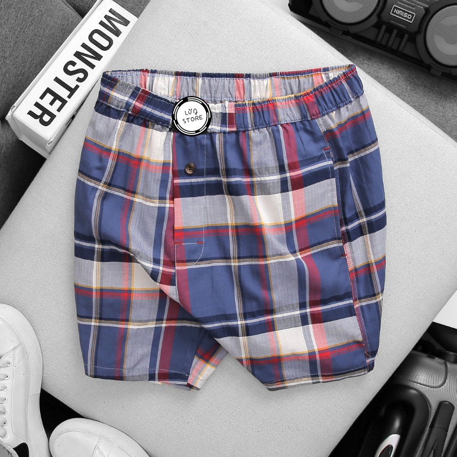 Quần đùi ngủ mặc ở nhà cho nam nhiều màu - Lưng thun co dãn thoải mái, vải cotton mềm mịn, thấm hút mồ hôi | BigBuy360 - bigbuy360.vn