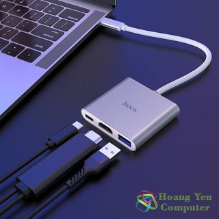 Cáp Type C ra HDMI Hoco HB14 (Type C ra HDMI + USB + Type C) - BH 12 Tháng - Hoàng Yến Computer
