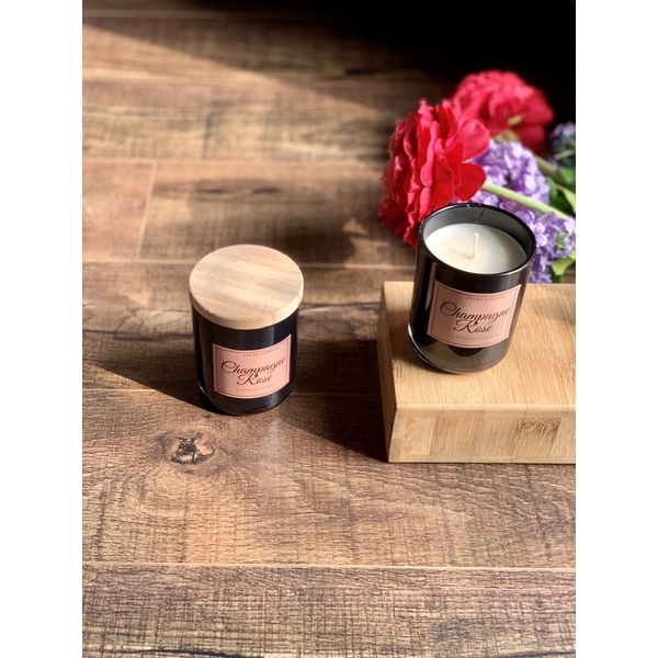 Nến thơm tự nhiên hương hoa hồng, tông ngọt, nguyên liệu nhập khẩu, 113grams, 1 bấc sợi