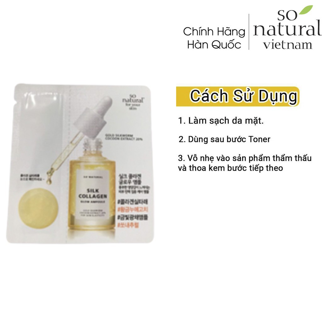 Serum Dưỡng Da Căng Bóng Silk Collagen Glow Ampoule So Natural Hàn Quốc 1 gói/ 2,5ml I Nhập Khẩu Chính Hãng Hàn Quốc | BigBuy360 - bigbuy360.vn