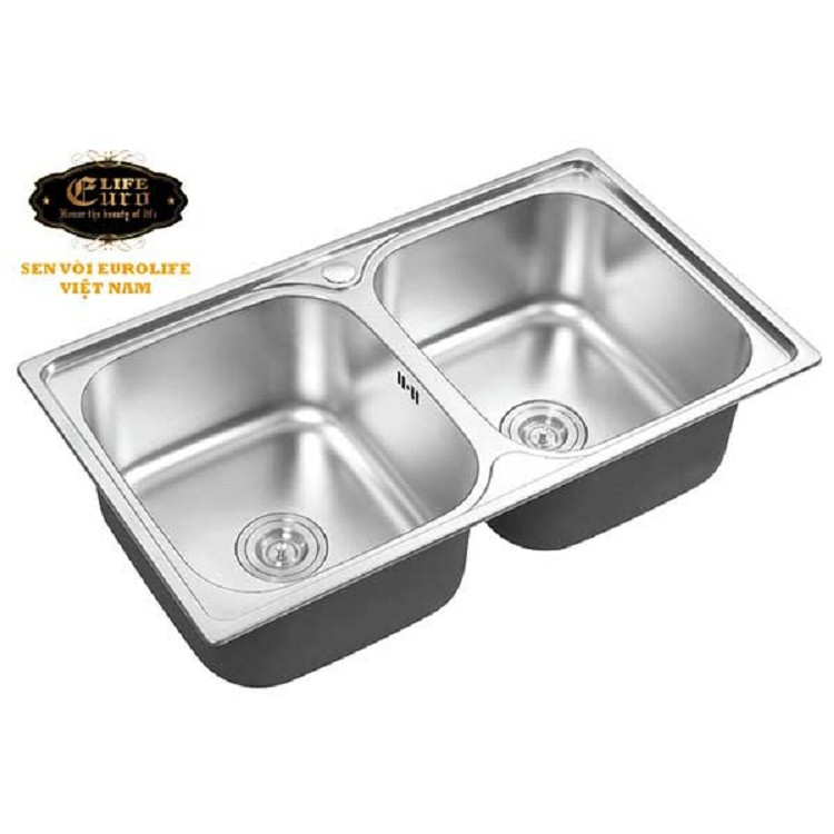 Chậu rửa chén Inox 2 hộc Eurolife EL-C8