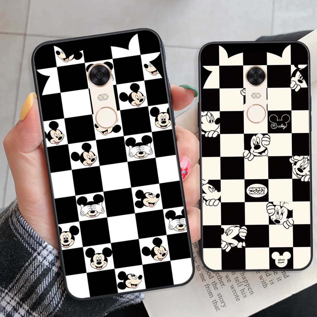 Ốp lưng Xiaomi Redmi Note 3 / Redmi Note 4/ Note 4x / Redmi 5 / Redmi 5 Plus trái tim họa tiết caro, mikey cute
