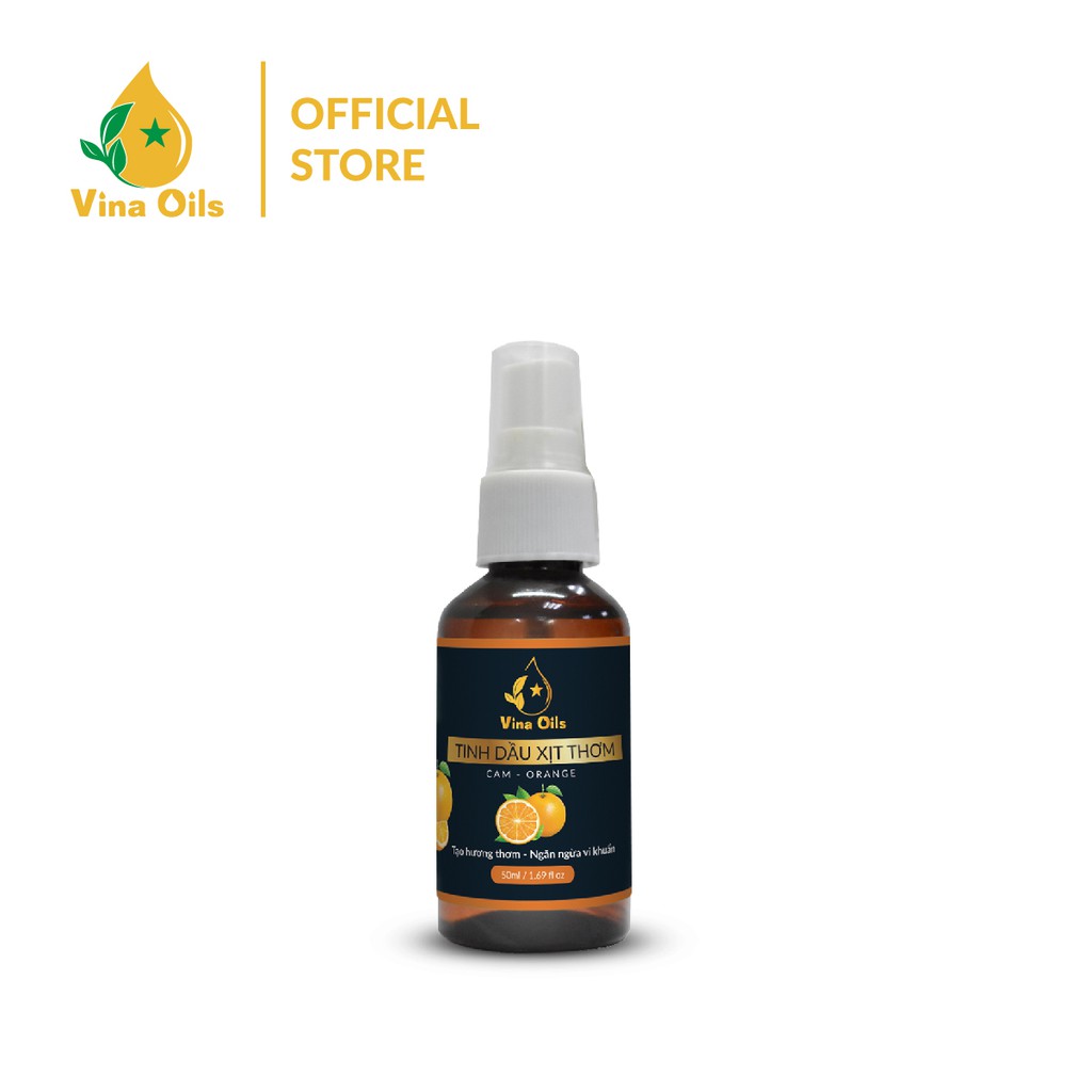 Tinh dầu xịt thơm Cam Vina Oils, Khử mùi, tạo hương thơm
