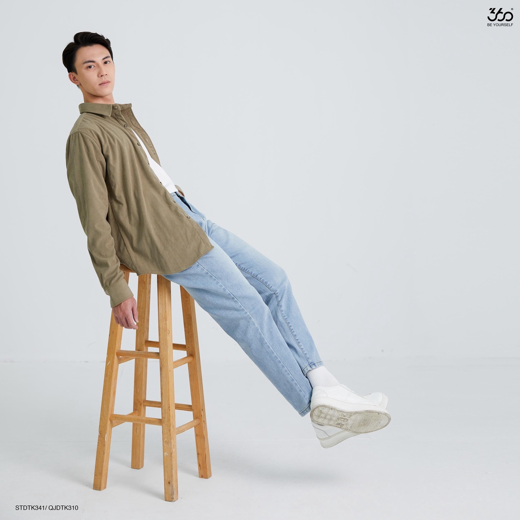 Quần jean nam thương hiệu 360 Boutique dáng tapered màu xanh denim - QJDTK310