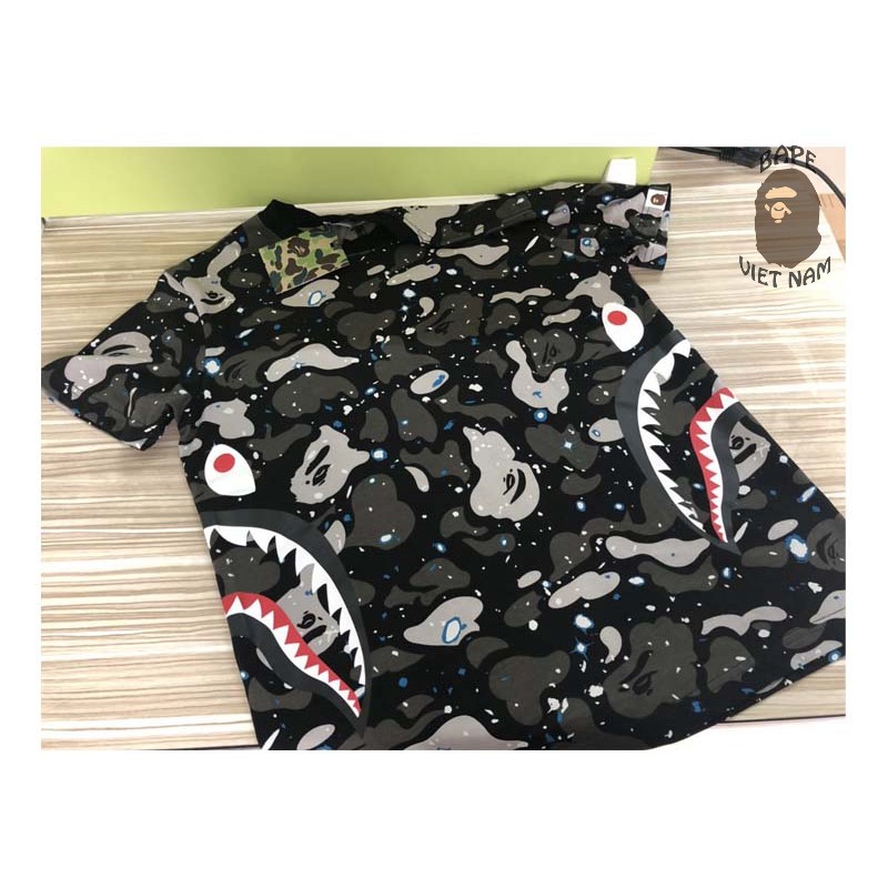 [Ảnh thật + FREESHIP] Tee Bape Galaxy Doublue Shark , Áo thun Bape Cá mập Áo phông Bape Cá Ngáo | BigBuy360 - bigbuy360.vn