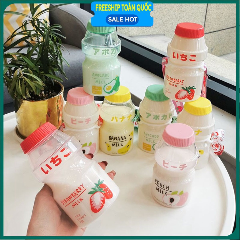 PVN29241 Bình Đựng Nước Hình Chai Sữa Chua 480ml T2 .